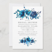 Brautparty für Navy und White Watercolor Einladung (Vorderseite)