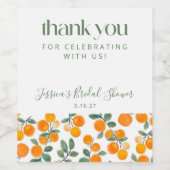 Brautparty für Orangenzitrus Weinetikett (Einzelnes Label)