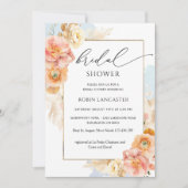 Brautparty für Pfirsich, Blüten und Blüten/Brunch Einladung (Vorderseite)
