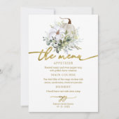 Brautparty für Plate im Green Pumpkin Fall Menü Einladung (Vorderseite)