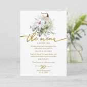 Brautparty für Plate im Green Pumpkin Fall Menü Einladung (Stehend Vorderseite)