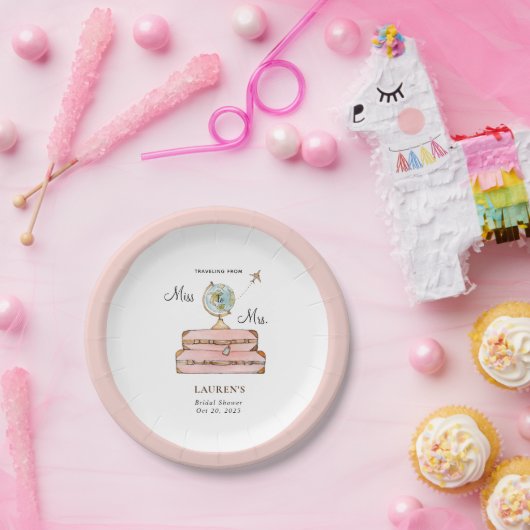 Brautparty für Reisekoffer Pappteller (Party)