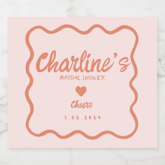 Brautparty für Retro-Retro Schaumweinetikett (Einzelnes Label)