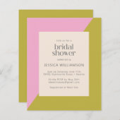 Brautparty für rosa grüne Farbblöcke laden ein (Vorne/Hinten)