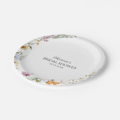 Brautparty für schlichte Wildblume Pappteller (Schrägansicht)