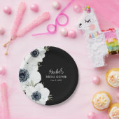 Brautparty für Schwarz-Weiß-Blume Pappteller (Party)