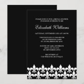 Brautparty für Schwarz-Weiß-Lilie Einladung (Vorne/Hinten)