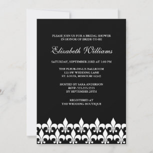 Brautparty für Schwarz-Weiß-Lilie Einladung