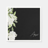 Brautparty für Schwarz-weiße Blueskriptnamen Serviette (Vorderseite)