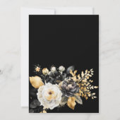 Brautparty für Schwarz-weiße Blume Einladung (Rückseite)