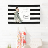 Brautparty für schwarze und weiße Wasserfarben Str Banner (Insitu)