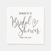 Brautparty für Schwarzweiß-Schrift Serviette (Vorderseite)