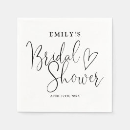 Brautparty für Schwarzweiß-Schrift Serviette