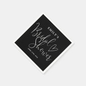 Brautparty für Schwarzweiß-Schrift Serviette (Ecke)