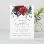 Brautparty für Seeschiffe und Burgund Einladung (Stehend Vorderseite)