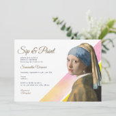 Brautparty für Sip und Paint Art Artist Einladung (Stehend Vorderseite)