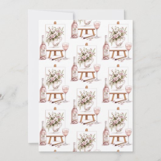 Brautparty für Sip und Paint-Party Einladung (Rückseite)