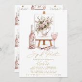 Brautparty für Sip und Paint-Party Einladung (Vorne/Hinten)