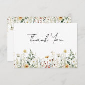 Brautparty für Sommerfeld-Wildblume Dankeskarte (Vorne/Hinten)