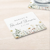 Brautparty für Sommerfeld-Wildblume Rechteckiger Pappuntersetzer (angewinkelt)