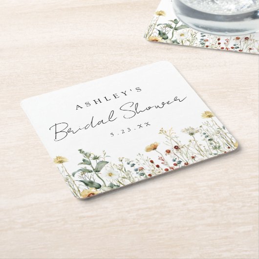 Brautparty für Sommerfeld-Wildblume Rechteckiger Pappuntersetzer (angewinkelt)