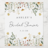 Brautparty für Sommerfeld-Wildblume Weinetikett (Einzelnes Label)