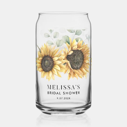 Brautparty für Sonnenblumen Dosenglas (Vorderseite)