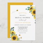 Brautparty für Sonnenblumen Einladung (Vorne/Hinten)