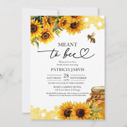 Brautparty für Sonnenblumen Einladung (Vorderseite)
