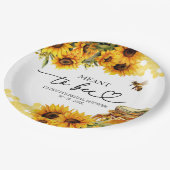 Brautparty für Sonnenblumen Pappteller (Schrägansicht)