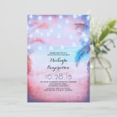 Brautparty für Sonnenuntergang und Strandlicht Einladung (Stehend Vorderseite)