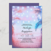 Brautparty für Sonnenuntergang und Strandlicht Einladung (Vorne/Hinten)