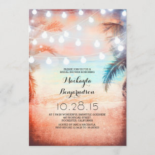 Brautparty für Sonnenuntergang und Strandlicht Einladung