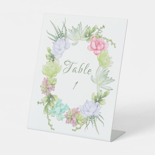 Brautparty für Sukkulente Grünpflanzen Sockelschild (Vorderseite)