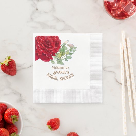 Brautparty für tiefe rote Wasserfarben Serviette (Beispiel)