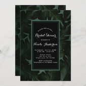Brautparty für tropische Blätter mit grünem und sc Einladung (Vorne/Hinten)
