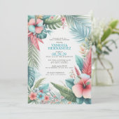 Brautparty für tropische Blume Einladung (Stehend Vorderseite)