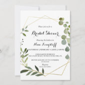 Brautparty für tropische grüne Blätter Einladung (Vorderseite)
