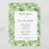 Brautparty für tropische grüne Blätter Einladung (Vorne/Hinten)