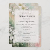 Brautparty für tropische weiße Blume Einladung (Vorne/Hinten)