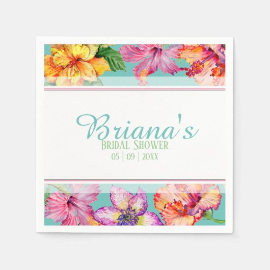 Brautparty für tropischen Hibiskus Serviette (Vorderseite)