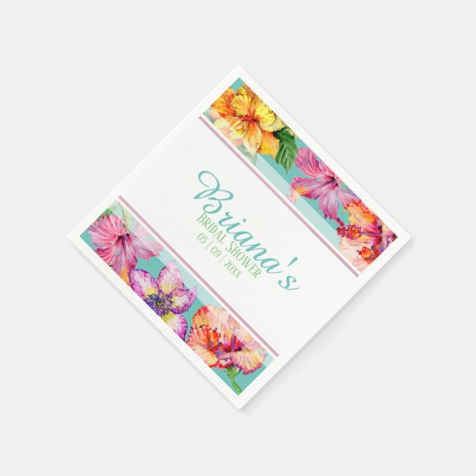 Brautparty für tropischen Hibiskus Serviette (Ecke)