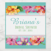 Brautparty für tropischen Hibiskus Weinetikett (Einzelnes Label)