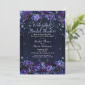 Brautparty für verzauberte Lila Fantasy-Rose Einladung (Stehend Vorderseite)