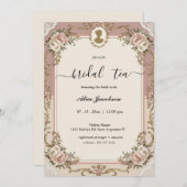 Brautparty für Vintage Blumenzustände Einladung (Vorne/Hinten)