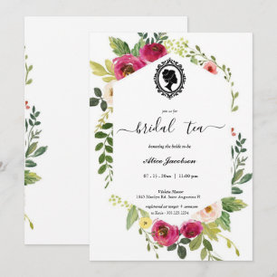 Brautparty für Vintage Blumenzustände Einladung