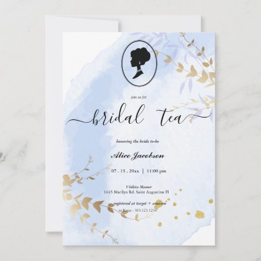 Brautparty für Vintage Blumenzustände Einladung (Vorderseite)