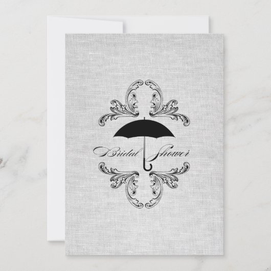 Brautparty für Vintage Leinen Einladung (Rückseite)