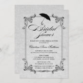 Brautparty für Vintage Leinen Einladung (Vorne/Hinten)