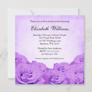Brautparty für Vintage Lila Rose Einladung